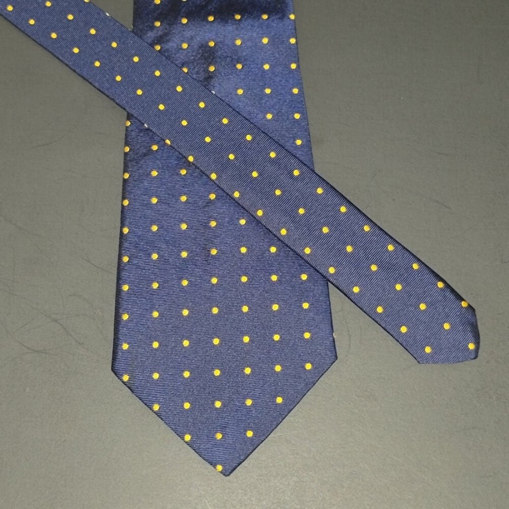 Lauren Ralph Lauren Navy Blue Gold Dot Tie